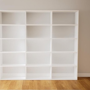 Aktenregal Weiß - Flexibles Büroregal: Hochwertige Qualität, einzigartiges Design - 264 x 194 x 34 cm, konfigurierbar