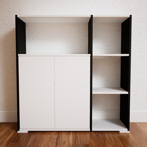 Aktenregal Weiß - Flexibles Büroregal: Türen in Weiß - Hochwertige Materialien - 115 x 119 x 34 cm, konfigurierbar