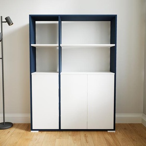Aktenregal Weiß - Flexibles Büroregal: Türen in Weiß - Hochwertige Materialien - 115 x 158 x 34 cm, konfigurierbar