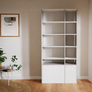 Aktenregal Weiß - Flexibles Büroregal: Türen in Weiß - Hochwertige Materialien - 115 x 232 x 47 cm, konfigurierbar