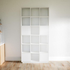 Aktenregal Weiß - Flexibles Büroregal: Türen in Weiß - Hochwertige Materialien - 118 x 238 x 34 cm, konfigurierbar