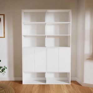 Aktenregal Weiß - Flexibles Büroregal: Türen in Weiß - Hochwertige Materialien - 151 x 232 x 34 cm, konfigurierbar