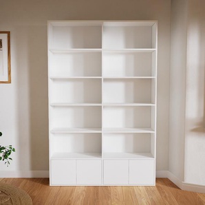 Aktenregal Weiß - Flexibles Büroregal: Türen in Weiß - Hochwertige Materialien - 151 x 232 x 34 cm, konfigurierbar