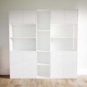 Aktenregal Weiß - Flexibles Büroregal: Türen in Weiß - Hochwertige Materialien - 190 x 194 x 34 cm, konfigurierbar