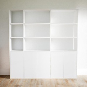 Aktenregal Weiß - Flexibles Büroregal: Türen in Weiß - Hochwertige Materialien - 190 x 194 x 34 cm, konfigurierbar