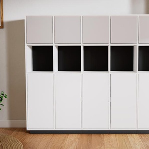 Aktenregal Weiß - Flexibles Büroregal: Türen in Weiß - Hochwertige Materialien - 195 x 162 x 34 cm, konfigurierbar