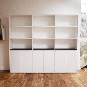 Aktenregal Weiß - Flexibles Büroregal: Türen in Weiß - Hochwertige Materialien - 226 x 194 x 34 cm, konfigurierbar