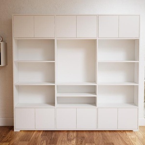 Aktenregal Weiß - Flexibles Büroregal: Türen in Weiß - Hochwertige Materialien - 226 x 196 x 34 cm, konfigurierbar
