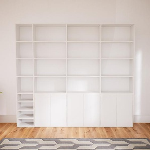 Aktenregal Weiß - Flexibles Büroregal: Türen in Weiß - Hochwertige Materialien - 264 x 232 x 34 cm, konfigurierbar