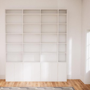 Aktenregal Weiß - Flexibles Büroregal: Türen in Weiß - Hochwertige Materialien - 264 x 290 x 34 cm, konfigurierbar