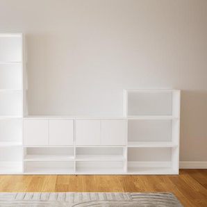 Aktenregal Weiß - Flexibles Büroregal: Türen in Weiß - Hochwertige Materialien - 300 x 194 x 34 cm, konfigurierbar