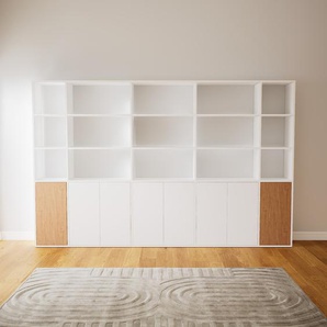 Aktenregal Weiß - Flexibles Büroregal: Türen in Weiß - Hochwertige Materialien - 303 x 194 x 34 cm, konfigurierbar