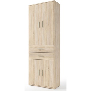 Aktenschrank BEGA OFFICE Office Line Schränke Gr. B/H/T: 79cm x 220cm x 35cm, 4 St., braun (eiche sonoma) Büroschrank, Aktenschrank Mehrzweckschrank wahlweise in 3 Farben