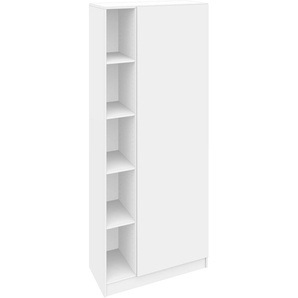 Aktenschrank BORCHARDT MÖBEL Vaasa Schränke Gr. B/H/T: 76cm x 185cm x 35cm,, weiß (weiß hochglanz) moderner Mehrzweckschrank mit Push-to-Open-Funktion