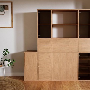 Aktenschrank Eiche - Büroschrank: Schubladen in Eiche & Türen in Eiche - Hochwertige Materialien - 192 x 194 x 47 cm, Modular