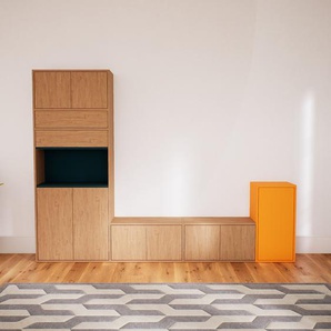 Aktenschrank Eiche - Büroschrank: Schubladen in Eiche & Türen in Eiche - Hochwertige Materialien - 264 x 194 x 34 cm, Modular