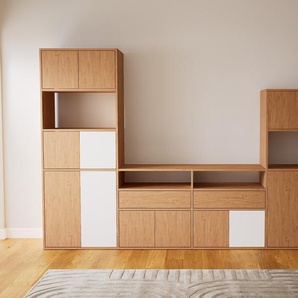 Aktenschrank Eiche - Büroschrank: Schubladen in Eiche & Türen in Eiche - Hochwertige Materialien - 300 x 194 x 47 cm, Modular