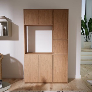 Aktenschrank Eiche - Flexibler Büroschrank: Türen in Eiche - Hochwertige Materialien - 115 x 194 x 34 cm, Modular