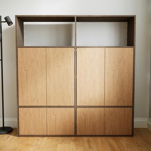 Aktenschrank Eiche - Flexibler Büroschrank: Türen in Eiche - Hochwertige Materialien - 151 x 156 x 34 cm, Modular