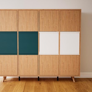 Aktenschrank Eiche - Flexibler Büroschrank: Türen in Eiche - Hochwertige Materialien - 156 x 129 x 34 cm, Modular