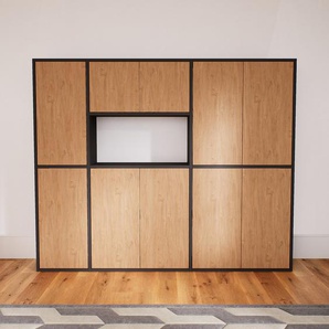 Aktenschrank Eiche - Flexibler Büroschrank: Türen in Eiche - Hochwertige Materialien - 190 x 156 x 34 cm, Modular