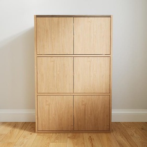 Aktenschrank Eiche - Flexibler Büroschrank: Türen in Eiche - Hochwertige Materialien - 77 x 117 x 34 cm, Modular