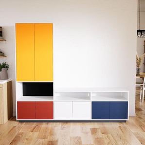 Aktenschrank Gelb - Flexibler Büroschrank: Türen in Terrakotta - Hochwertige Materialien - 226 x 200 x 47 cm, Modular