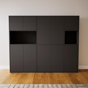 Aktenschrank Graphitgrau - Flexibler Büroschrank: Türen in Graphitgrau - Hochwertige Materialien - 190 x 156 x 34 cm, Modular