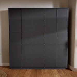 Aktenschrank Graphitgrau - Flexibler Büroschrank: Türen in Graphitgrau - Hochwertige Materialien - 190 x 200 x 34 cm, Modular