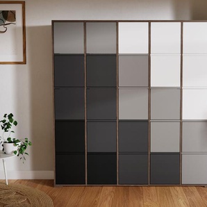 Aktenschrank Graphitgrau - Flexibler Büroschrank: Türen in Graphitgrau - Hochwertige Materialien - 195 x 196 x 34 cm, Modular