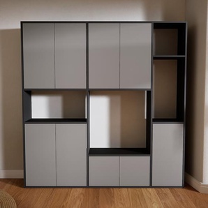 Aktenschrank Grau - Flexibler Büroschrank: Türen in Grau - Hochwertige Materialien - 190 x 194 x 34 cm, Modular