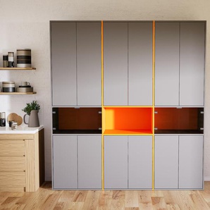 Aktenschrank Grau - Flexibler Büroschrank: Türen in Grau - Hochwertige Materialien - 226 x 232 x 47 cm, Modular