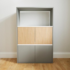 Aktenschrank Grau - Flexibler Büroschrank: Türen in Grau - Hochwertige Materialien - 77 x 117 x 34 cm, Modular