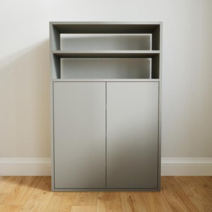 Aktenschrank Grau - Flexibler Büroschrank: Türen in Grau - Hochwertige Materialien - 77 x 117 x 34 cm, Modular