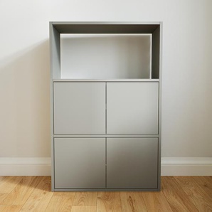 Aktenschrank Grau - Flexibler Büroschrank: Türen in Grau - Hochwertige Materialien - 77 x 117 x 34 cm, Modular