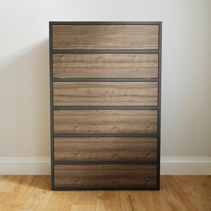 Aktenschrank Nussbaum - Flexibler Büroschrank: Schubladen in Nussbaum - Hochwertige Materialien - 77 x 117 x 34 cm, Modular