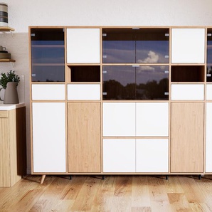 Aktenschrank Weiß - Büroschrank: Schubladen in Weiß & Türen in Weiß - Hochwertige Materialien - 231 x 168 x 47 cm, Modular