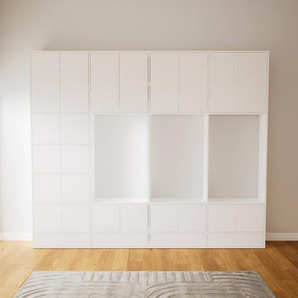 Aktenschrank Weiß - Büroschrank: Schubladen in Weiß & Türen in Weiß - Hochwertige Materialien - 300 x 252 x 34 cm, Modular