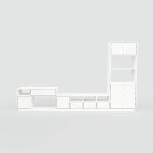 Aktenschrank Weiß - Büroschrank: Schubladen in Weiß & Türen in Weiß - Hochwertige Materialien - 344 x 200 x 47 cm, Modular