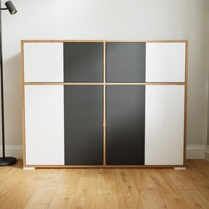 Aktenschrank Weiß - Flexibler Büroschrank: Türen in Weiß - Hochwertige Materialien - 151 x 119 x 34 cm, Modular