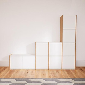 Aktenschrank Weiß - Flexibler Büroschrank: Türen in Weiß - Hochwertige Materialien - 192 x 158 x 34 cm, Modular