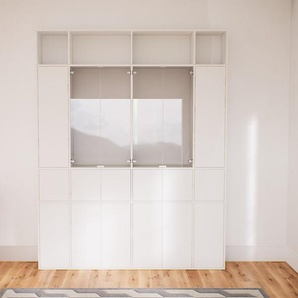 Aktenschrank Weiß - Flexibler Büroschrank: Türen in Weiß - Hochwertige Materialien - 228 x 271 x 37 cm, Modular