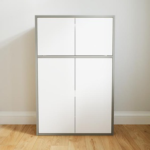 Aktenschrank Weiß - Flexibler Büroschrank: Türen in Weiß - Hochwertige Materialien - 77 x 117 x 34 cm, Modular