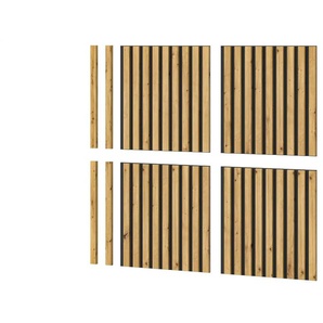 Akustikpaneel 4er Set - holzfarben - Materialmix - 40 cm - 40 cm | Möbel Kraft