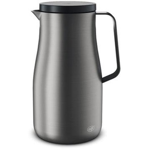 Alfi Isolierkanne Studio, Schwarz, Metall, 1 l, BPA-frei, doppelwandig, lebensmittelecht, Vakuum, abnehmbarer Deckel, Schraubverschluss, hält warm, kalt, schadstofffrei, Kaffee & Tee, Kannen, Thermoskannen