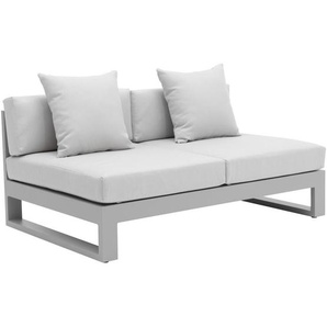 Amatio Loungesofa, Hellgrau, Metall, Textil, 2-Sitzer, Füllung: Schaumstoff,Schaumstoff,Polyester, 140x60x90 cm, Bsci, Loungemöbel, Gartensofas