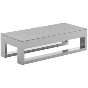 Amatio Loungetisch, Hellgrau, Metall, Glas, rechteckig, Kufe, 38x26x90 cm, Bsci, Loungemöbel, Loungetische