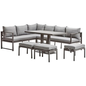 Ambia Garden Dining-Loungeset, Anthrazit, Grau, Metall, Textil, Füllung: Schaumstoff,Polyester, 244x193 cm, Loungemöbel, Loungemöbel-Sets