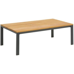 Ambia Garden Loungetisch, Anthrazit, Natur, Holz, Metall, Eukalyptusholz, massiv, rechteckig, eckig, 65x40x120 cm, Loungemöbel, Loungetische