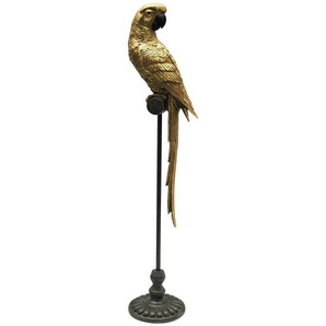 Ambia Home Dekovogel, Schwarz, Gold, Metall, Kunststoff, Uni, Vogel, 15x65x13 cm, Kunsthandwerk, zum Stellen, handgemacht, handgemalt, Dekoration, Skulpturen & Dekoobjekte, Dekotiere